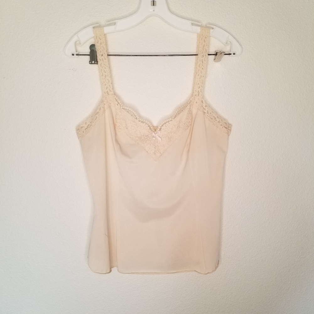 Vintage Olga camisole Lace Feminine  Off-white L TINY FLAW